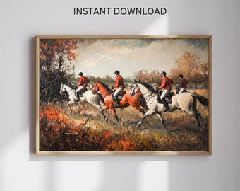 Vintage Fox Hunting Print: Equestrian Wall Art (Digital Download)