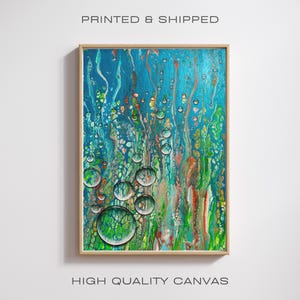 ABSTRACT WATER BUBBLE Art | Ocean-Inspired Canvas Print | Minimalist Water Droplet Wall Décor | Ready to Hang | Eco-Friendly Materials