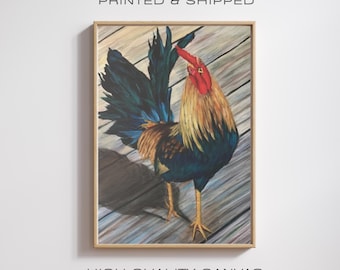 Rooster Canvas Print: Vintage Farmhouse Kitchen Wall Art