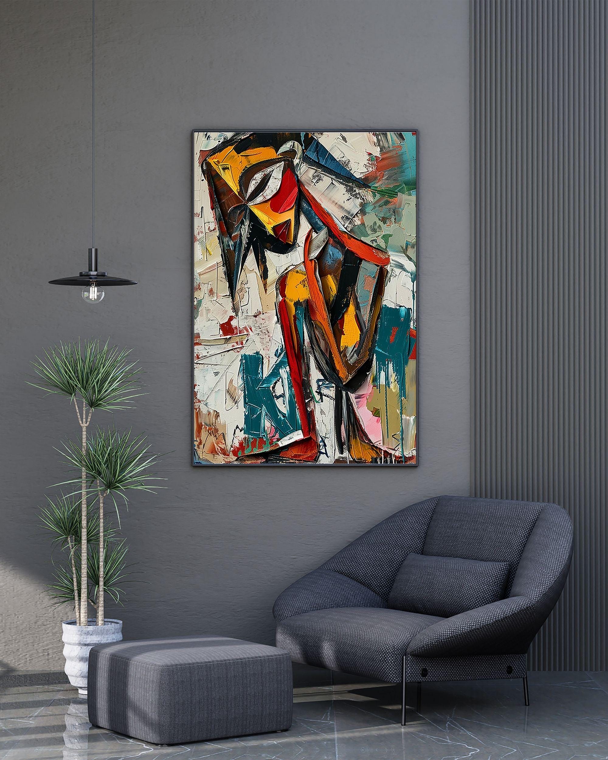 Picasso Abstract Figure Print: Modern Cubist Geometric Art (digital ...