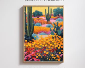 Saguaro Desert Art Print | Vintage Western Landscape