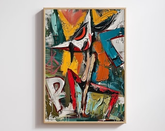 Picasso Inspired Bird Print: Abstract Cubist Wall Art (Digital Download)
