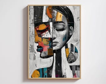 Picasso Inspired Fashion Print: Abstract Woman Portrait (Digital Download)