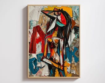 Picasso Inspired Abstract Woman Art: Modernist Cubist Print (Digital Download)