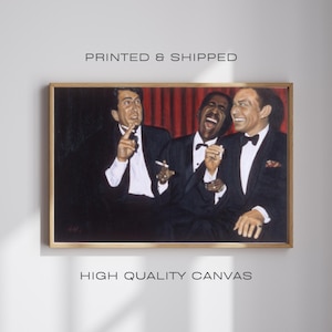 RAT PACK CANVAS Art | Vintage Oil Painting Print | Sinatra & Dean Martin | Vegas Casino Decor | Ready-to-Hang | Eco-Friendly Art Materials