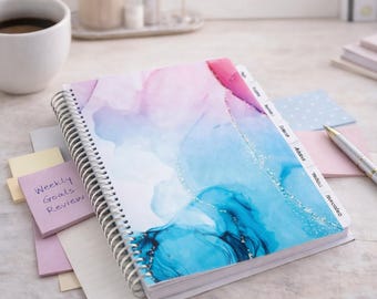 Horizontal Focus Planner – 7"x9" Handcrafted Planner with Weekly Layout, Habit & Budget Pages