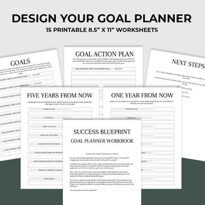 Goal Planner Workbook - Printable - 5 year plan with individual goals - Growth & Goals Co.