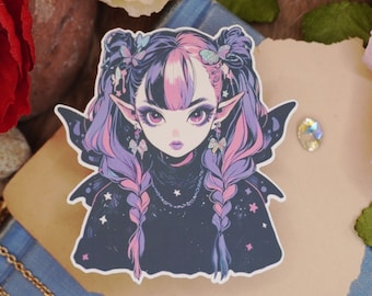 Purple Goth Fairy | Vinyl Waterproof Sticker Anime Sticker Die Cut Vinyl Stickers for Water Bottle Sticker Laptop