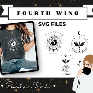 Fourth Wing SVG Files | Fantasy | Rebecca Yarros | Dragons | The Empyrean Series | Bundle DIY | Book Kindle Lovers | Booktok | Cricut