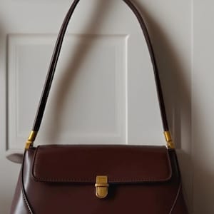 Vintage braun/burgunderfarbene Handtasche