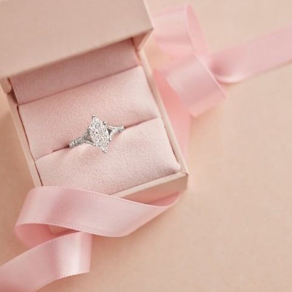 Square Paper Engagement Ring Box Available in  Gray, Beige, Mist, and Pink