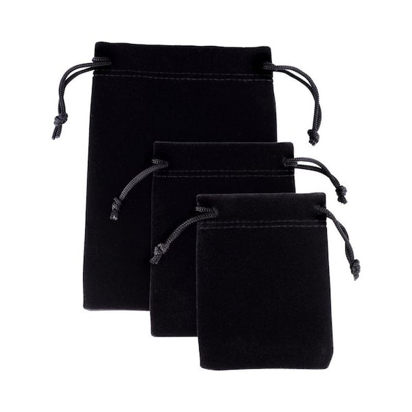 Velour Jewelry Pouch available in Royal Blue, Black, Burgundy, Gray, and Green