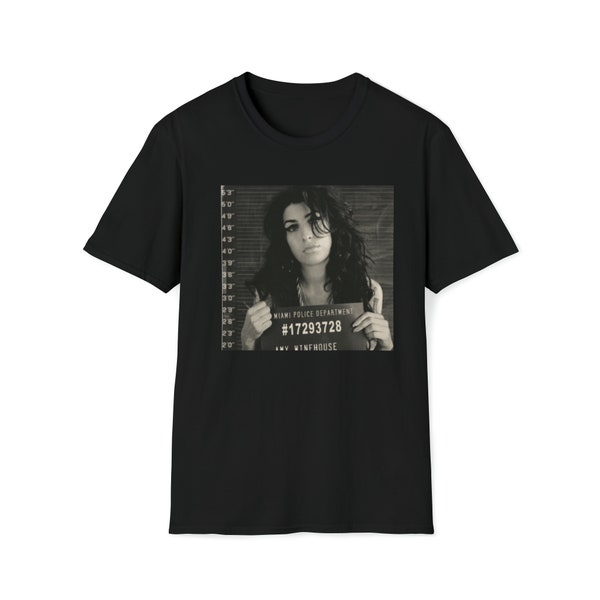 Amy Winehouse Mugshot Tee celebrity mugshot t-shirt streetwear music alternative clothing grunge graphic tee