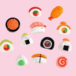 Japanese Food shoe charms, Kawaii shoe charms, cute croc charms