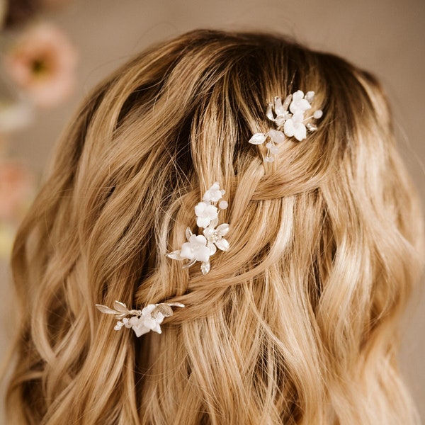 Épingles à cheveux de mariage Boho, épingle à cheveux de demoiselle d'honneur, épingles de vigne feuille d'or, accessoires de cheveux Boho