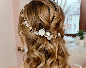 Flowers Wedding Headpiece, Wedding Headband, Wedding Crown, Bridal Wreath, Bridal Hair Piece Wedding Hair Jewelry Wedding Hair Accessories