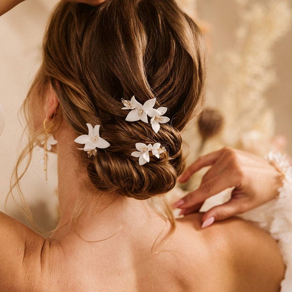 Horquillas de boda, accesorios para el cabello de novia, horquillas de novia, peine de pelo de boda con flores, alfileres de flores de novia