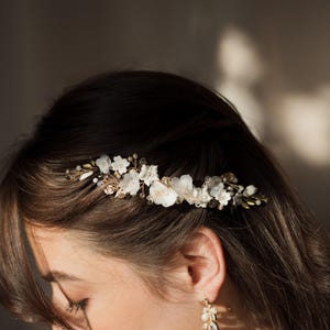 Boho Wedding Hair Comb, Flowers Bridal Hairpiece, Rustic Hair Accessories, Bridal Flower Pins, Wedding Headpiece, Wedding Hairpieces