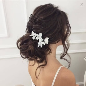 Tocado de boda floral accesorios para el cabello de novia horquillas de novia, peine de pelo de boda con flores alfileres de flores de novia