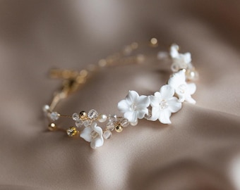 Bracelet for Bride Gift, Floral Wedding Bracelet,  Boho Bridal Bracelet, Wedding Bracelet, Unique Wedding Jewellery for Brides
