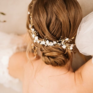 Flowers Wedding Hair Vine, Bridal Hair piece, Wedding Headband, Bridal Hair Accessories, Flowers Bridal Headpiece image 3