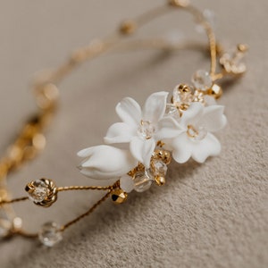 Delicate Wedding Bracelet, Bridal Bracelet for Bride, Boho Wedding Jewelry, Flowers Bracelet for Gift, Wedding Bracelet image 4
