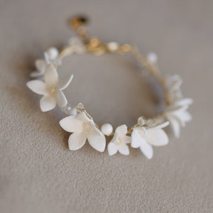 Flowers Bracelet for Gift, Delicate Wedding Bracelet, Bridal Bracelet for Bride, Boho Wedding Jewelry, Wedding Bracelet image 10