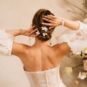 Wedding Hairpins, Bridal Hair Accessories, Bridal Hairpins, Wedding Hair Comb with Flowers, Bridal Flower Pins, Wedding Headpiece image 5