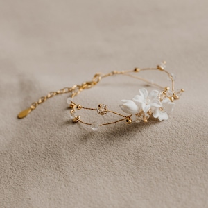 Delicate Wedding Bracelet, Bridal Bracelet for Bride, Boho Wedding Jewelry, Flowers Bracelet for Gift, Wedding Bracelet image 7