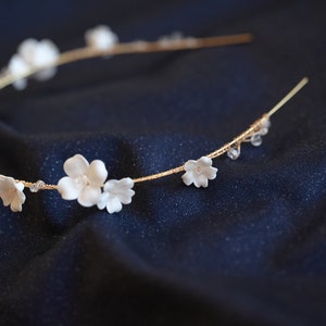 Delicate Flowers Wedding Headband, Bridal Tiara, Boho Wedding Hair Accessories, Wedding Crown, Bridal Headband, Bridal Halo image 5