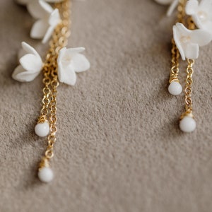 Flower Earrings, Statement Earrings, Boho Bridal Accessories, Boho Bridal Earrings, Bridal Earrings, Wedding Jewelry image 8