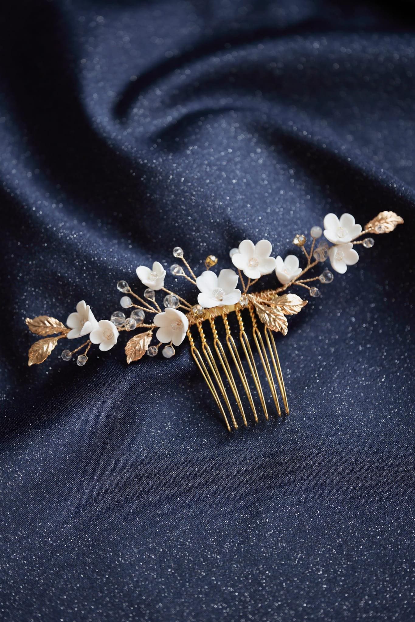 Peine de pelo de flores pequeñas para novia, accesorios para el