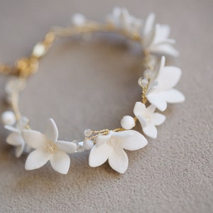 Flowers Bracelet for Gift, Delicate Wedding Bracelet, Bridal Bracelet for Bride, Boho Wedding Jewelry, Wedding Bracelet image 8