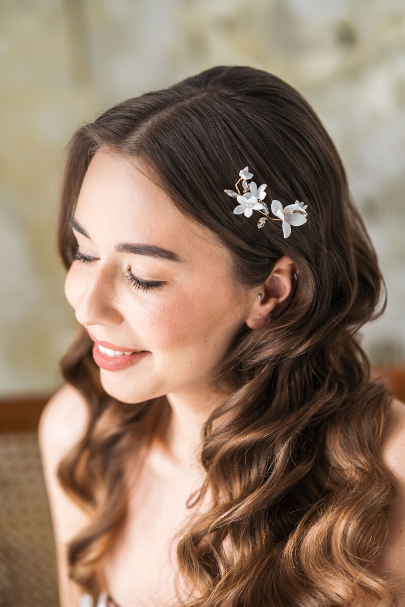 Hochzeitsblumen Haarschmuck, Hochzeitshaarschmuck, Brauthaarkamm, Hochzeitshaarschmuck, Hochzeitshaarblumen Bild 3