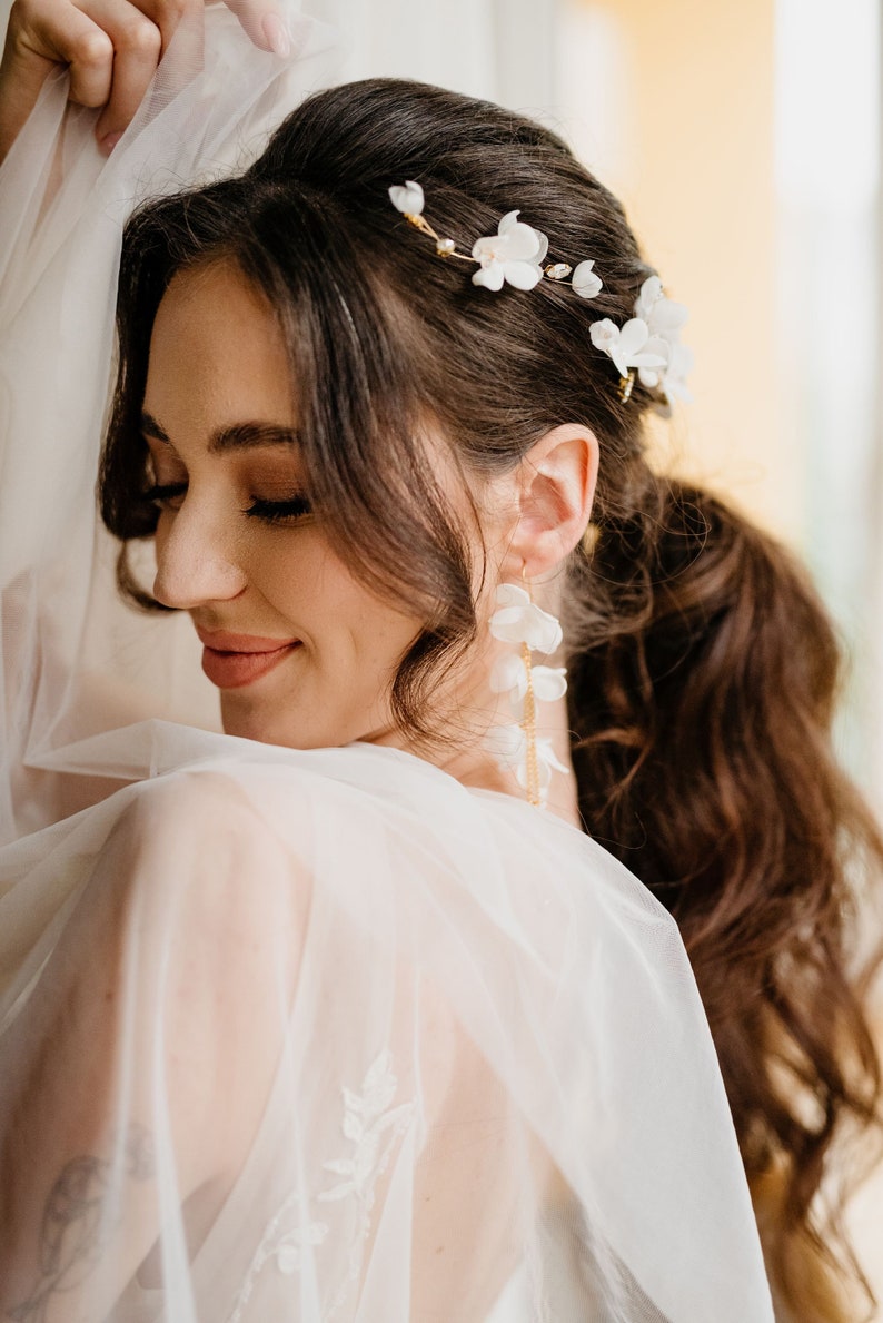Floral Wedding Hair Pins, Flowers Hair Accessories, Bridesmaid Hairpins, Wedding Hairpiece, Bridal Hair Jewellery, Wedding Hair Clip image 10