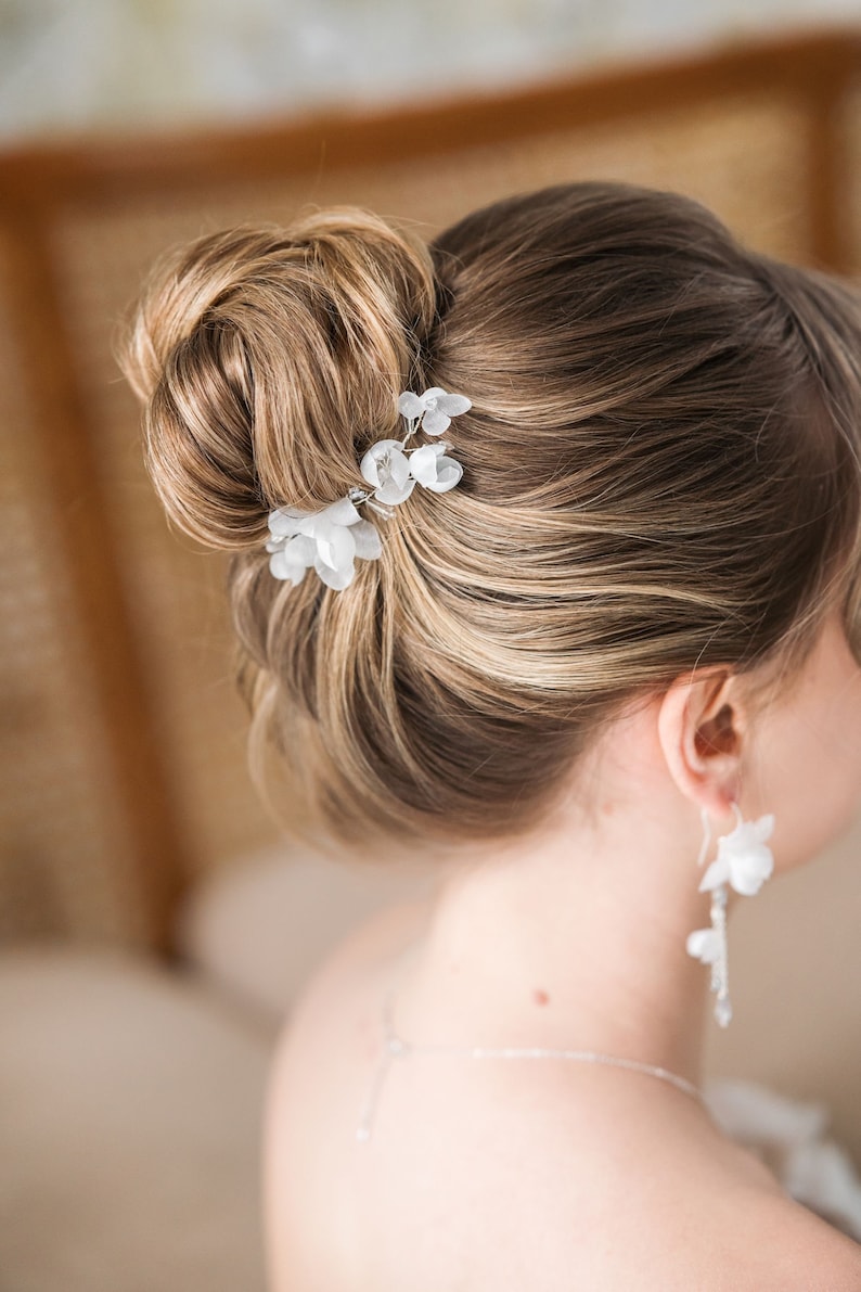 Hochzeitsblumen Haarschmuck, Hochzeitshaarschmuck, Brauthaarkamm, Hochzeitshaarschmuck, Hochzeitshaarblumen Bild 6