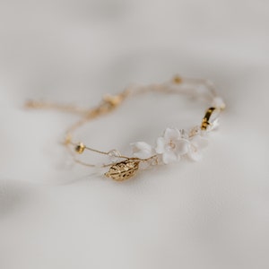 Pulsera nupcial para novia, joyería de boda boho, pulsera de flores para regalo, pulsera de boda con flores, pulsera de boda