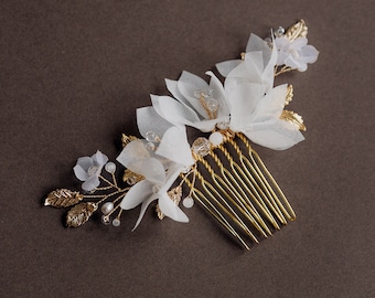 Wedding Hair Comb with Silk Flowers, Bridal Hair Accessories, Flowers Wedding Hair piece, Wedding Hair Flowers, Bridal Headpiece