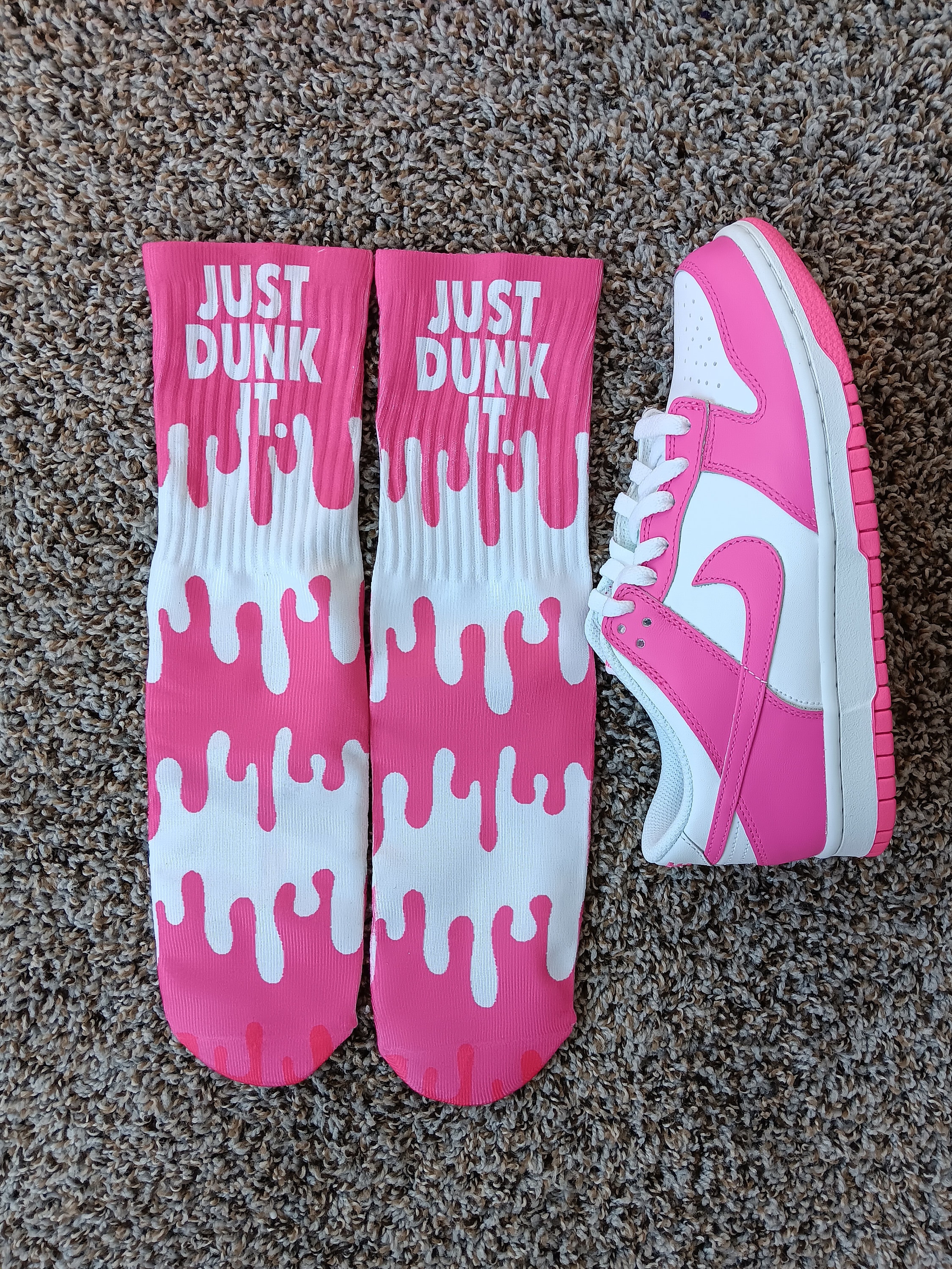 Fuschia Pink Dunks Socks - Etsy
