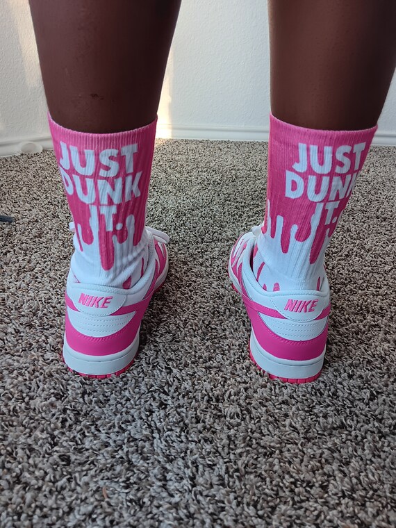 Fuschia Pink Dunks Socks - Etsy