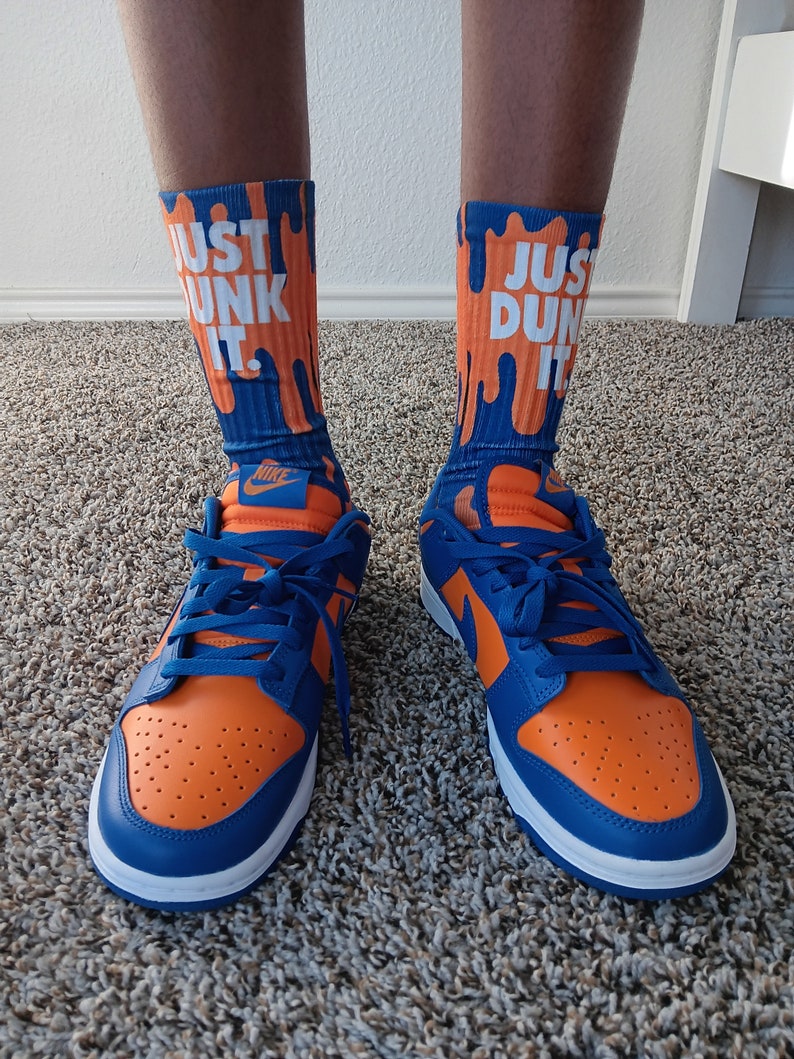 Orange and Blue Wave Dunks Socks - Etsy