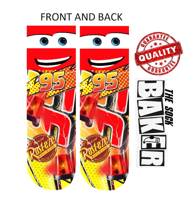 LIGHTNING MCQUEEN SOCKS Etsy