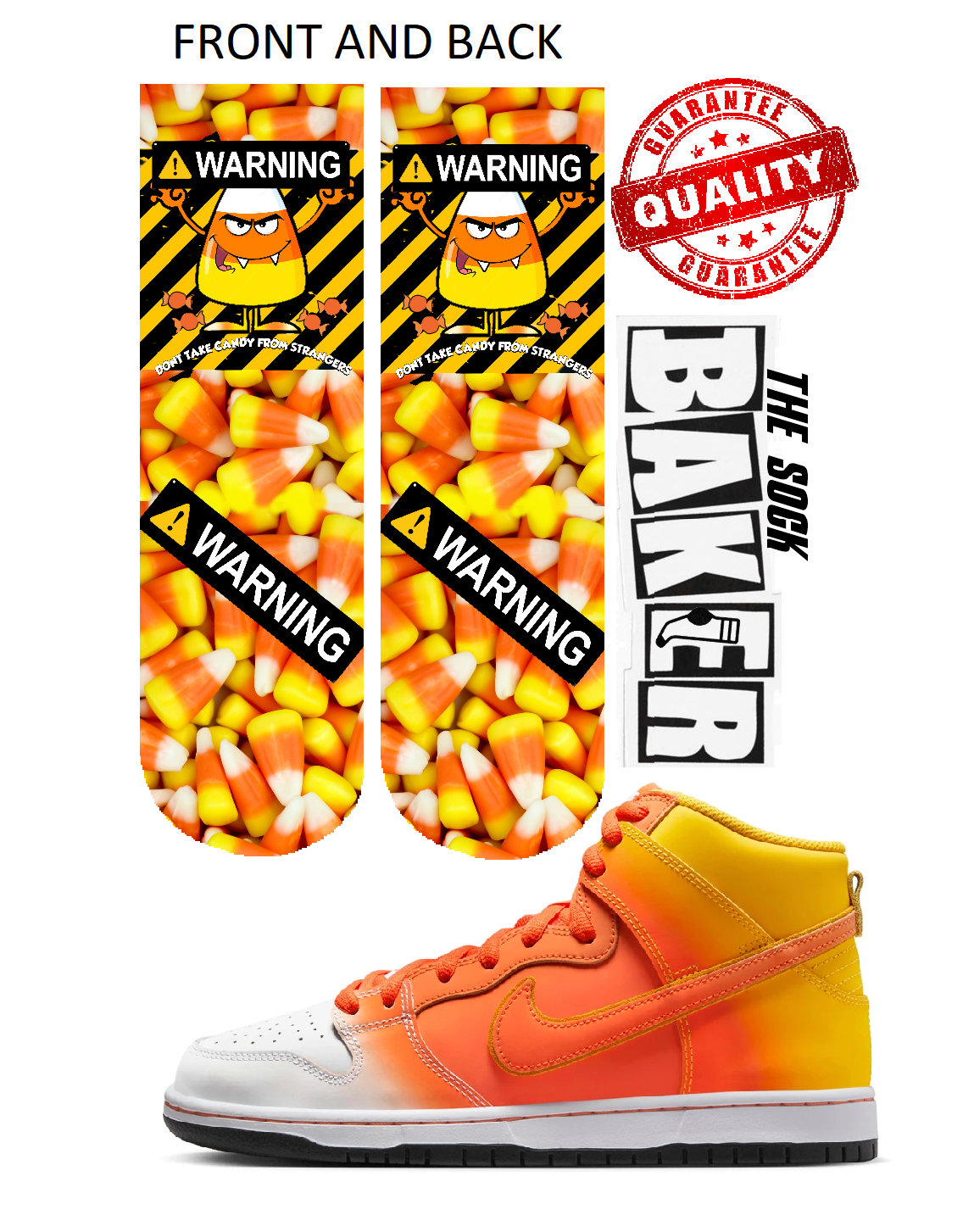 Candy Corn Dunks Socks Etsy