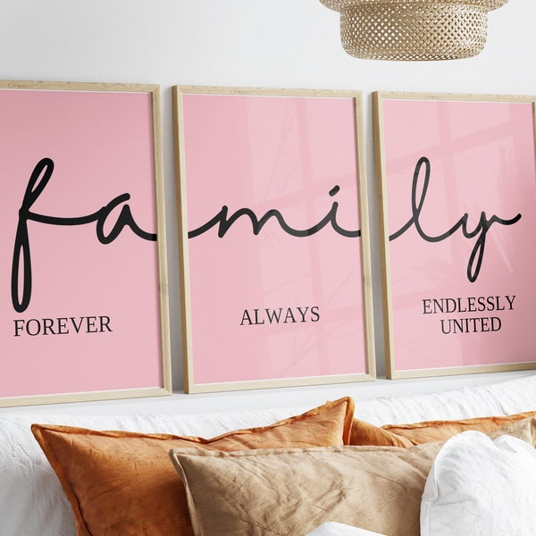 Family of 3 Digital Print - Etsy