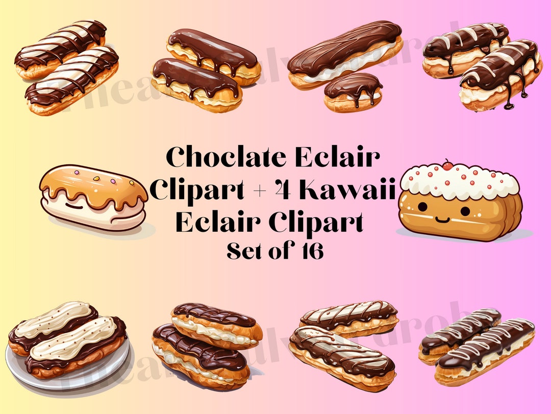 Eclair Clipart Chocolate Eclair Clipart PNG Clear Clipart Etsy