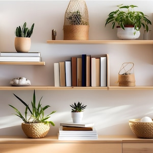 Modern Books + Plant Shelf: Zoom Background | Stylish | Blur & No Blur ...