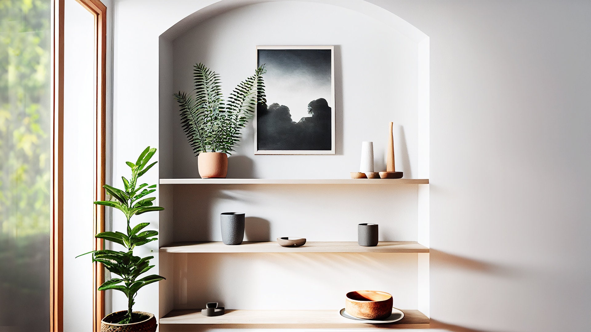 Bookshelf Zoom Background Clean Aesthetic Blur & No Blur Modern Work