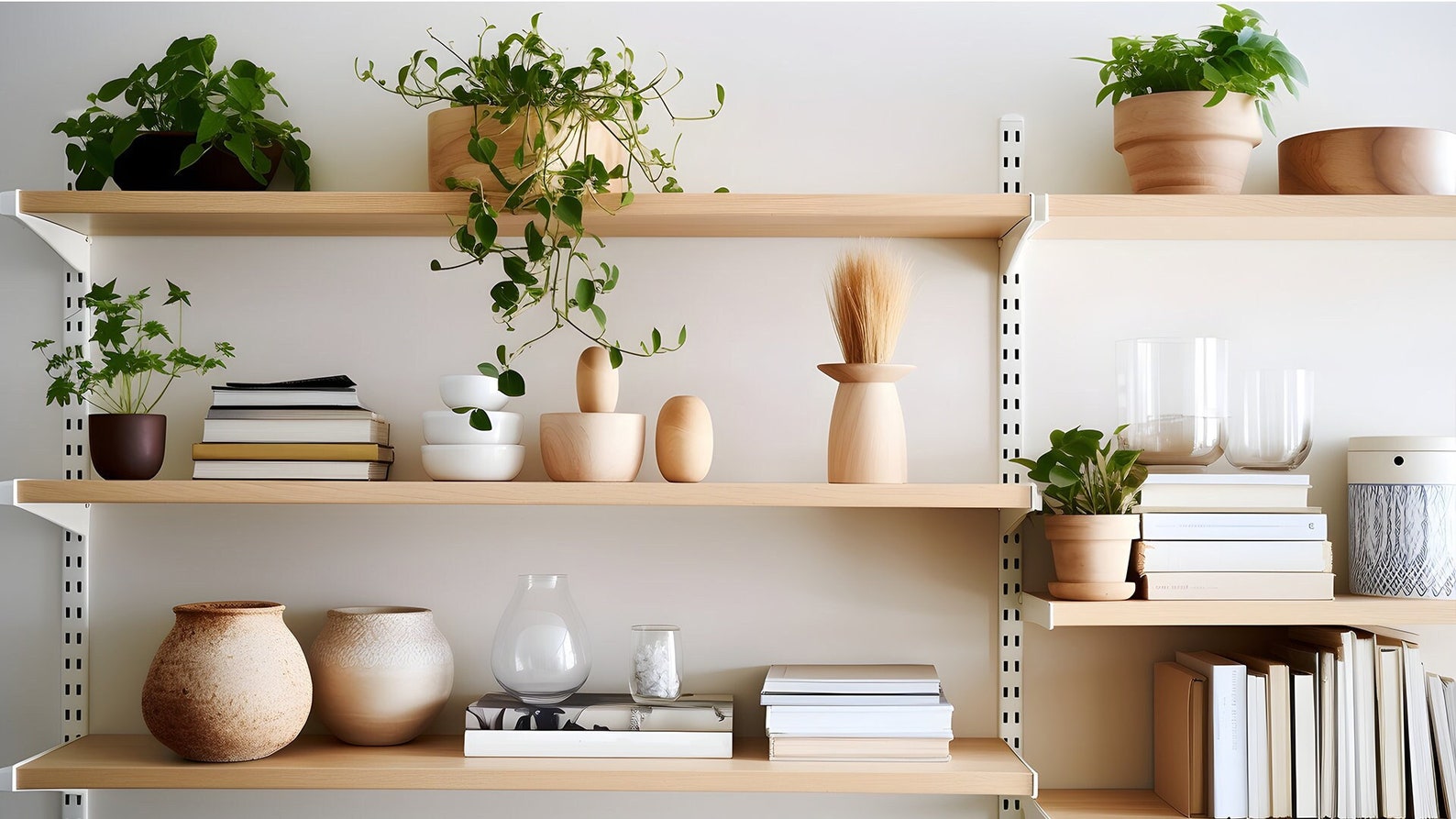 Modern Decor Bookshelf: Zoom Background Stylish Home Office Blur & No ...