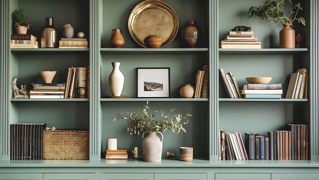 Bookcase Zoom Background Blur & No Blur Work From Home Meeting