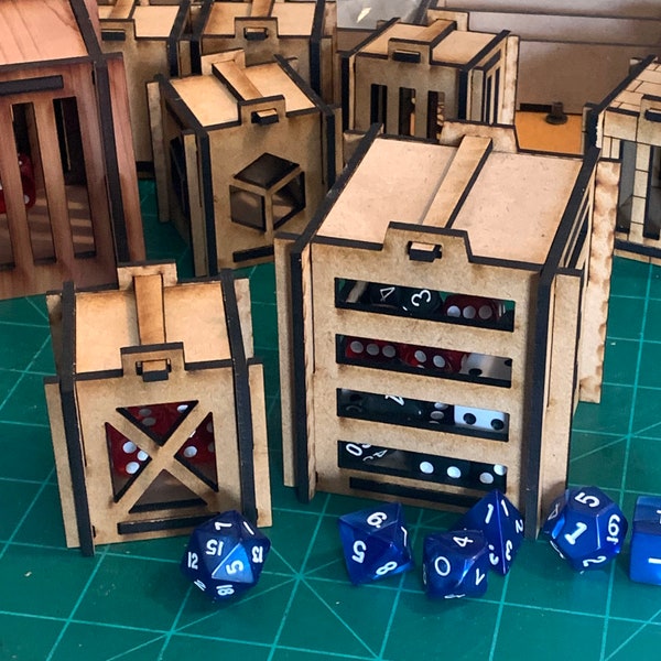 Dice Jail Boxes Instant Download Template for laser cutting and Glowforge